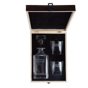 Decanter Gift Set | 70% OFF Personalized Whiskey Decanter Swanky Badger Front & Back Engraving + 2 glasses Wood Display Box 
