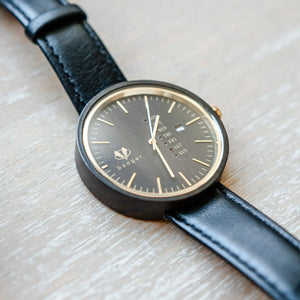 Branded Sandalwood Modern Black Watch Personalized Wooden Watch Swanky Badger 