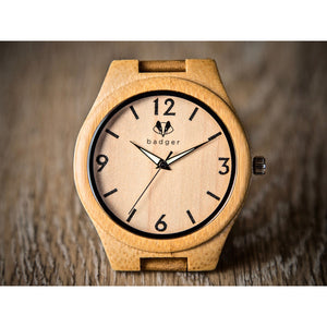 Bamboo Tailored Watch - Initials Personalized Wooden Watch Swanky Badger 
