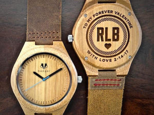 Bamboo Classic Watch - Valentine Personalized Wooden Watch Swanky Badger Yes 