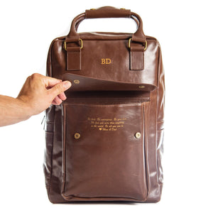 Laptop Backpack - Executive Swanky Badger Front & Message 